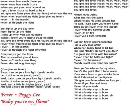 peggy lee fever lyrics